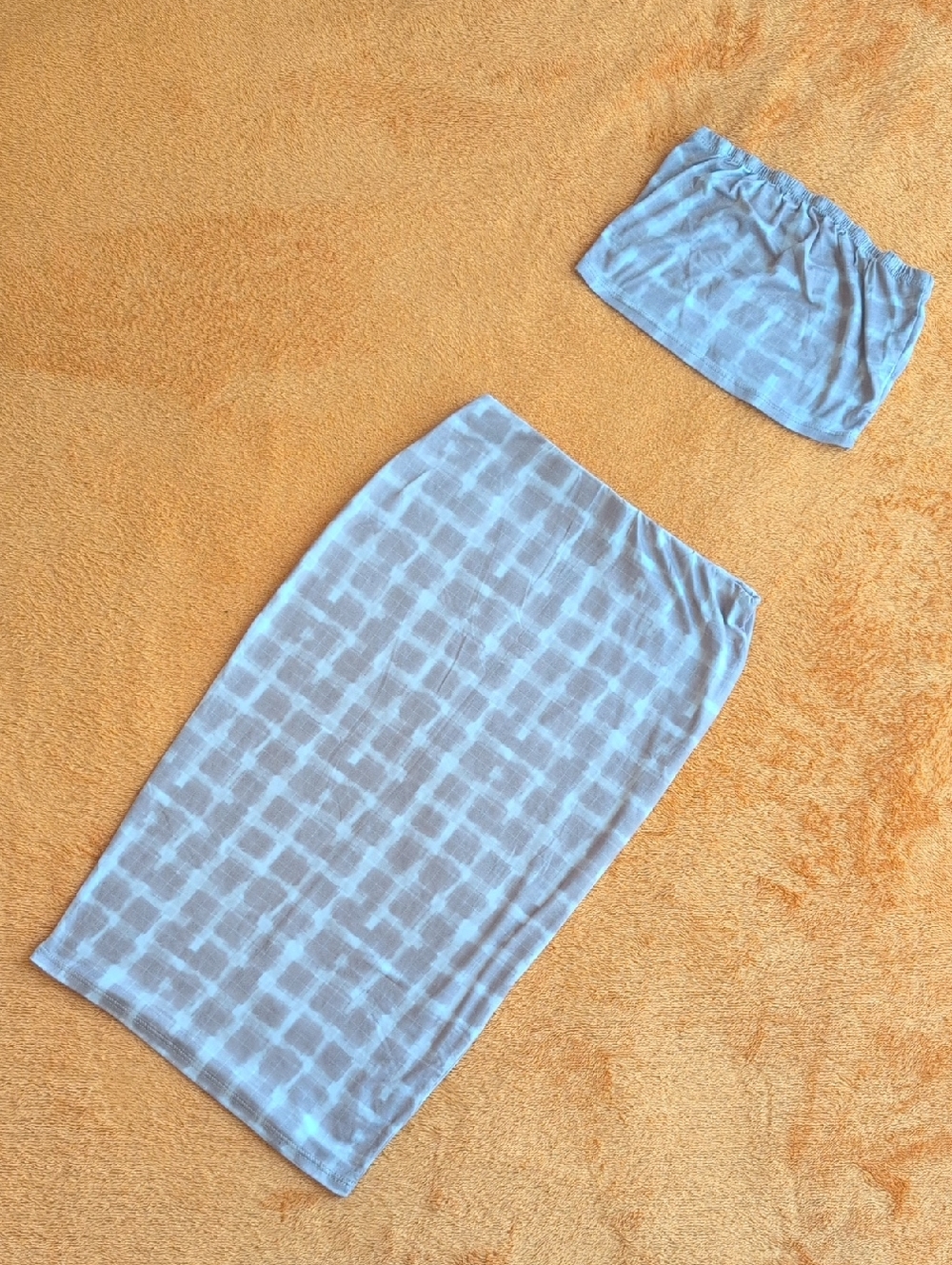 Fashion Nova Cream Tie-Dye Skirt Set